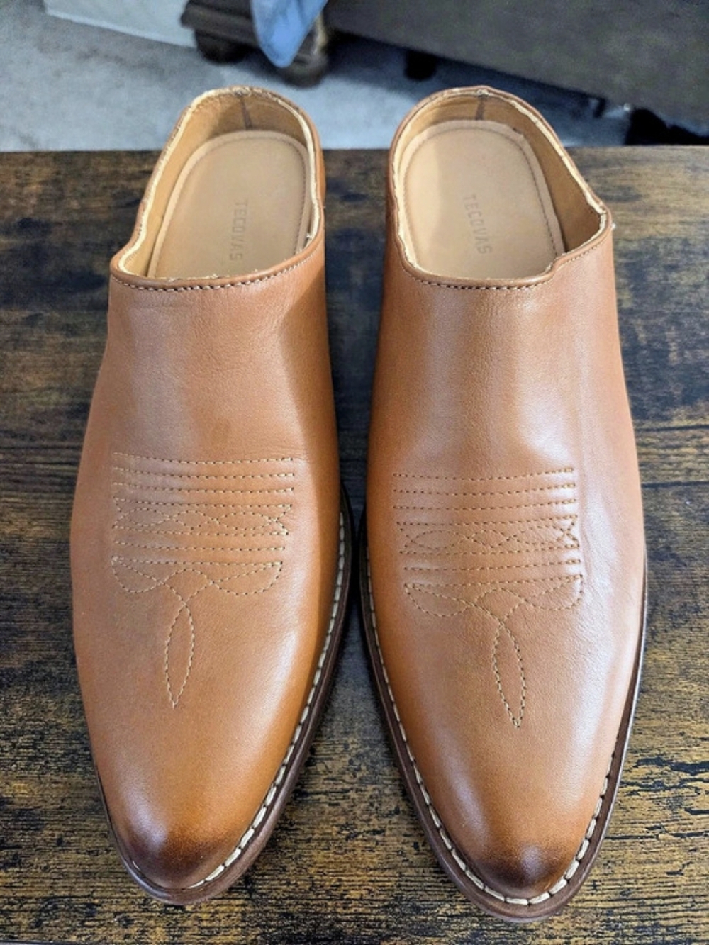 Tecovas Womens Brown Leather Slip-On Shoes US 8.5